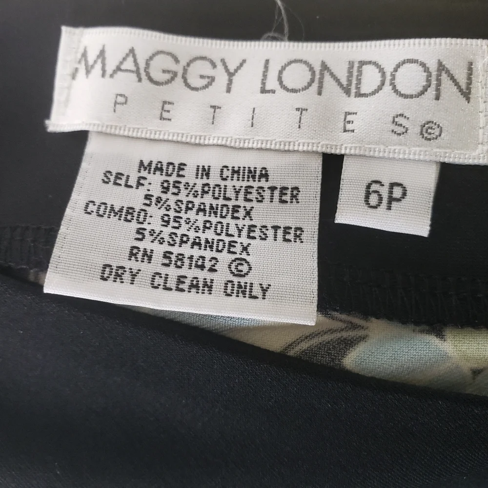 Maggie London Floral V-Neck Sheath Dress Size 6P - Picture 7 of 7